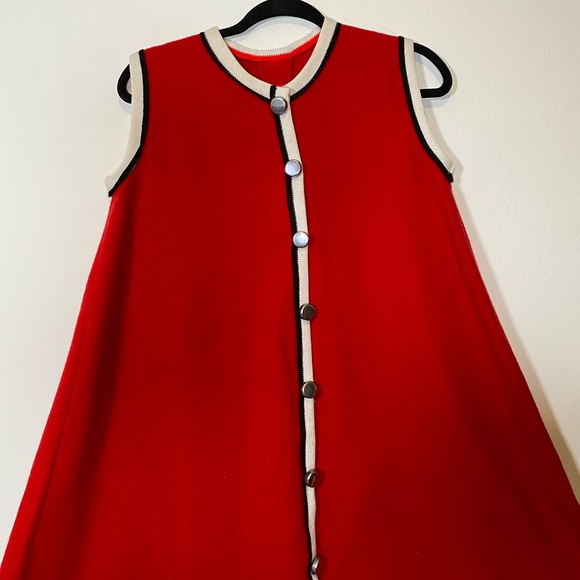 60s VTG Red A-Line Babydoll Dress / Tunic - Picture 9 of 10